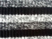RESTST�CK 52 cm angerauter Strick Rippenmuster Streifen 4 cm, schwarz grau