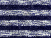 RESTST�CK 180 cm Strickstoff Streifen Fransen Meterware, dunkelblau