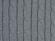 RESTST�CK 112 cm dicker Strickstoff Zopfmuster, grau