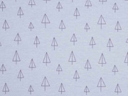 Jerseystoff Dreiecke Pfeile Organic Interlock ,grau hellblau
