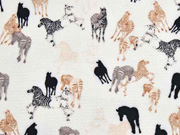 RESTST�CK 50 cm Crepe Blusenstoff Zebras, ecru
