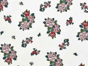Baumwollstoff Blumenstr�u�e Rosen, altrosa wei�
