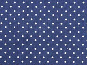 Baumwollstoff kleine Punkte Petite Dots, wei� dunkelblau