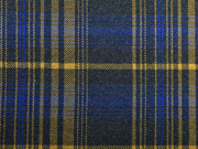 RESTST�CK 94 cm Jacquard Jersey gro�es Karo, mittelblau ocker dunkelgrau