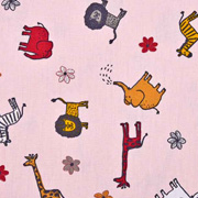 Baumwollstoff Zebras L�wen, helles altrosa