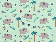 Jersey Elefanten Palmen, hellmint