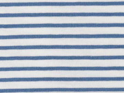 Jersey Stoff Streifen, graublau jeansblau wei�