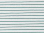 Jersey Stoff Streifen, altmint wei�