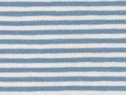 RESTST�CK 37 cm Jerseystoff Streifen 3 mm, graublau wei�