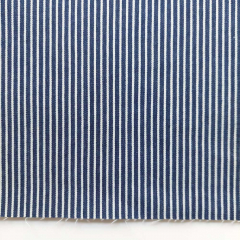Jeans Stoff mit Stretch Streifen Meterware Denim, wei� dunkelblau