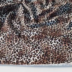 RESTST�CK 50 cm French Terry Sweatstoff Leopardenmuster, schwarz beige