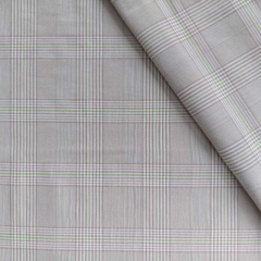 RESTST�CK 78 cm Hosenstretch Stoff Bengalin Glencheck Muster, hellgr�n matt braun hellbeige