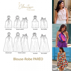 Papierschnittmuster Neckholder-Bluse Kleid PAREO - Clematisse Pattern