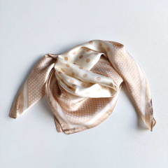 Halstuch Punkte beige cremewei� 70x70