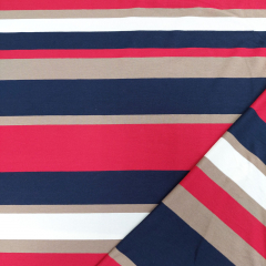 Viskose Jerseystoff Streifen weich flie�end, rot braun navy wei�