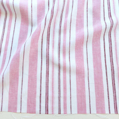 Viskose Leinen Stoff Webware Streifen Rosa Weinrot Wei�