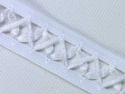 Einfassband elastisch geschn�rter Look, weiss