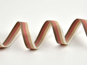 Ripsband gestreift Glitzer 16 mm, altrosa beige