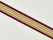 Ripsband Streifen 16 mm, bordeaux beige