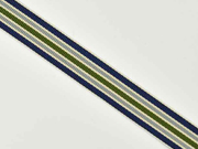 Ripsband Streifen 16 mm, navy grau gr�n