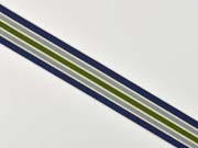 Ripsband Streifen 25 mm, navy grau gr�n