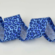 Schr�gband Leoparden Muster Animal Print, hellblau dunkelblau