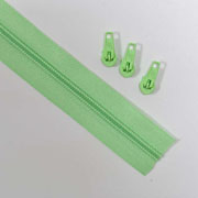 endlos Rei�verschluss Meterware 5 mm + 3 Schieber, hellgr�n