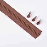 endlos Rei�verschluss Meterware 5 mm + 3 Schieber, schokobraun