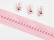 endlos Rei�verschluss Meterware 3 mm + 3 Schieber, rosa