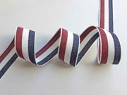 Webband Streifen 25 mm, dunkelrot wei� navy