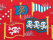 Baumwolle Totenk�pfe Jolly Rogers, rot
