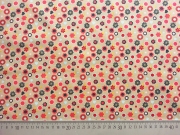 RESTST�CK 113 cm Baumwollstoff Vintage Blumen&Herzen - beige