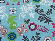 RESTST�CK 76 cm Hasen, V�gel und Blumen-hellblau