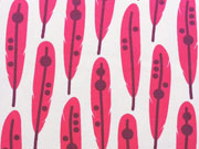 EINZELST�CK 150 cm Jersey Federn, pink auf weiss