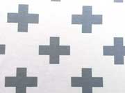 RESTST�CK 36 cm Jersey Kreuz , grau auf wei�