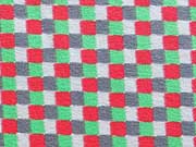 Jersey Quadrate - rot/gr�n/grau