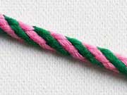 Kordelband 5 mm, rosa grasgr�n