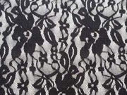 Spitze Meterware Lace Fiona Blumen, schwarz