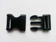 Steckschnalle 2,5 cm (25mm), schwarz