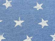 RESTST�CK 25 cm Sweat Sterne 3,5 cm jeansblau melange mit grau