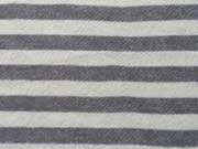 RESTST�CK 29 cm French Terry Sweatstoff Streifen 2 cm, grau ecrue melange