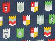 RESTST�CK 39 cm Baumwollstoff Wappen, dunkelblau
